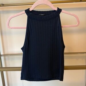 Tezenis Navy Ribbed Crop Top Size S
